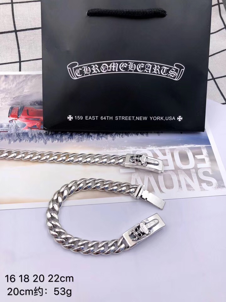 CHROME HEARTS 크롬하츠 남녀공용 925실버 대거 팔찌 16~22cm