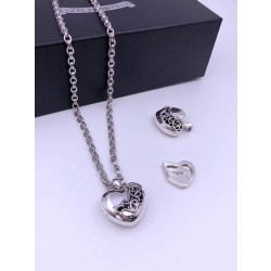CHROME HEARTS 크롬하츠 남녀공용 925실버 하트 목걸이 65cm