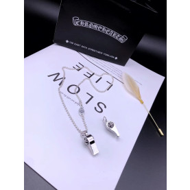 CHROME HEARTS 크롬하츠 남녀공용 925실버 호루라기 목걸이 65cm