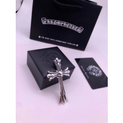CHROME HEARTS 크롬하츠 남녀공용 925실버 십자 목걸이 65cm