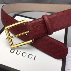 GUCCI 구찌 벨트 MG3634 레드 금장,은장