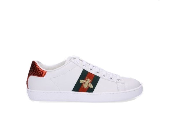 GUCCI 구찌 에이스 위드 비 엠브로이더드 스니커즈 녹빨로고