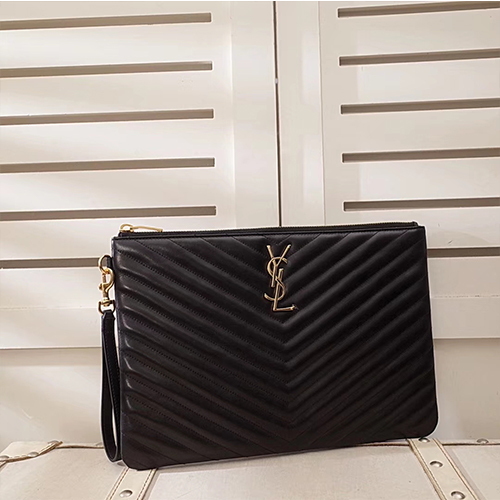 SAINT LAURENT 생로랑 쉐브론 모노그램 클러치 440222-1