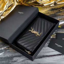 SAINT LAURENT 생로랑 마틀라쎄 모노그램 지퍼 어라운드 지갑 358094