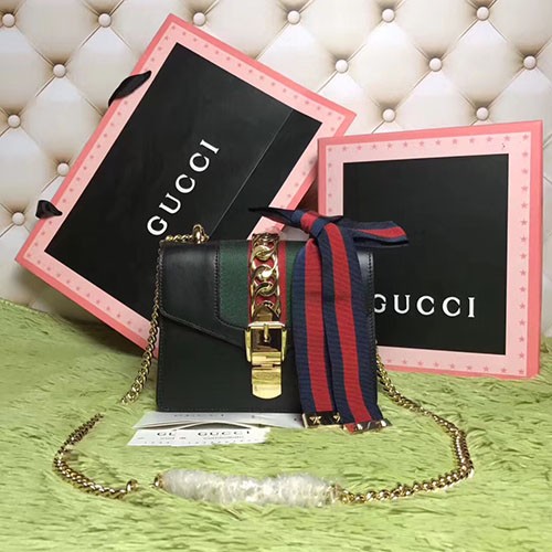 GUCCI 구찌 실비 미니 검정 SYLVIE 431666