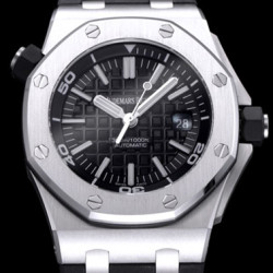 AUDEMARS PIGUET 오데마피게 신형 다이버 시스루백 모델!! 로얄오크 오프쇼어15703ST.OO.A002CA.01 블랙 와플 다이얼 오토매틱 무브먼트 aud0250 - Audemars Piguet Royal Oak Offshore Diver New Update ! 1:1 Best Edition Black Waffle Dial High Quilty Automatic Movement