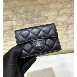 CHANEL 샤넬 램스킨 은장 지갑 C84401