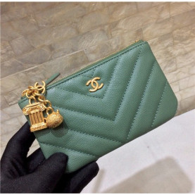 CHANEL 샤넬 캐비어 금장 동전지갑 AS1010-2