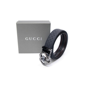 GUCCI 구찌 더블링 구찌로고 GG자가드 레더 오토 벨트