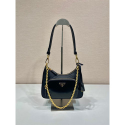PRADA  프라다 리나일론 브러시드 가죽 미니 숄더백 1BC198