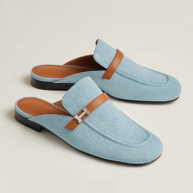 HERMES 에르메스 여성 그루피 레더 뮬