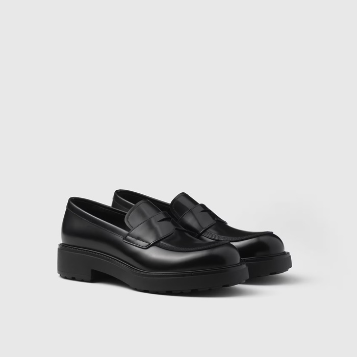 PRADA 프라다 남성 블랙 로퍼
