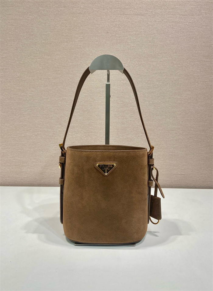 PRADA 프라다 스웨이드 스몰 버킷백 1BE078A 