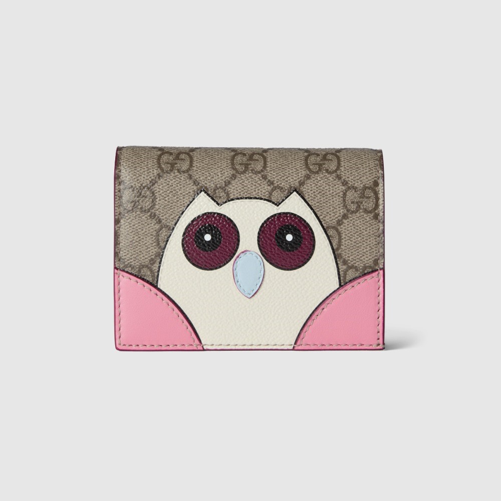 GUCCI 구찌 GG 부엉이 디테일 미니 반지갑 818767