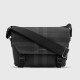 BURBERRY 버버리 차콜 체크 레더 스몰 메신저백 80653351