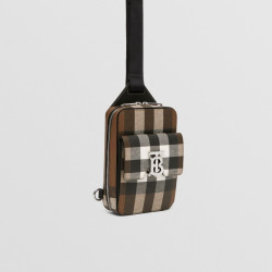 BURBERRY 버버리 체크 레더 크로스백 80509581