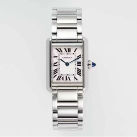CARTIER 까르띠에 탱크 머스트 워치 29.5mm 화이트 다이얼 쿼츠 메탈 시계 WSTA0051