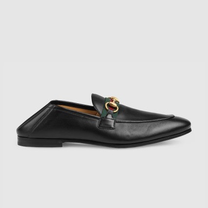 GUCCI 구찌 남성용 웹 가죽 홀스빗 로퍼 581513