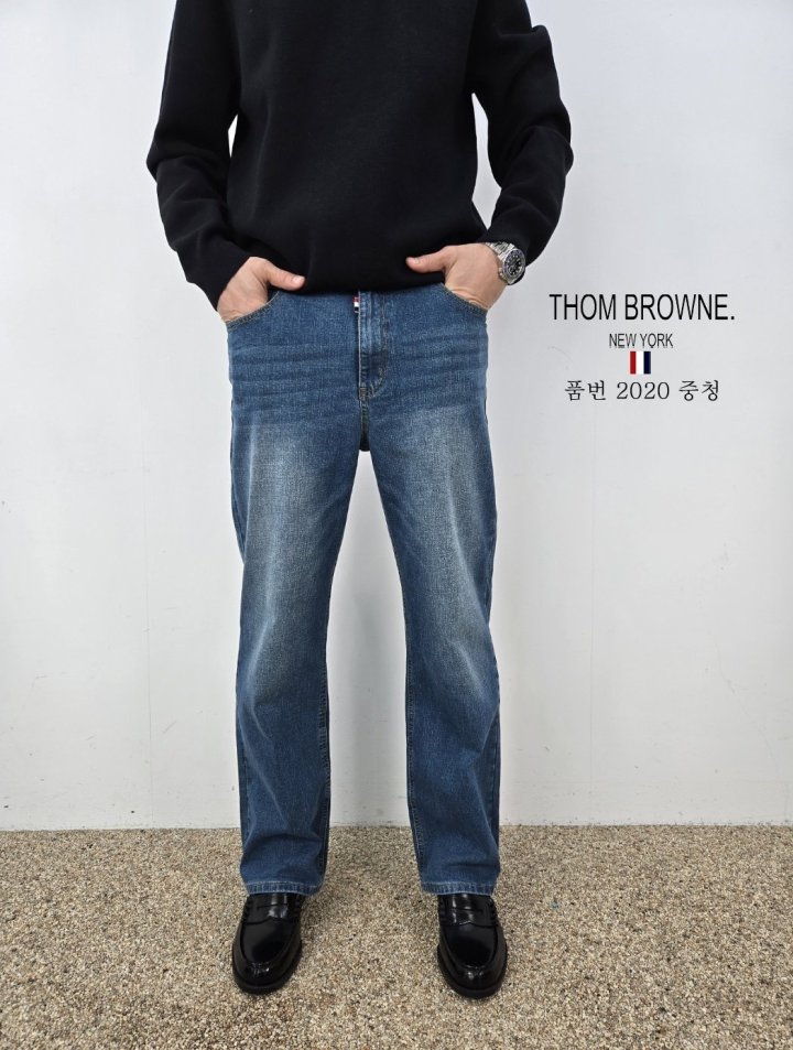 THOM BROWNE 톰브라운 세미 일자 청바지