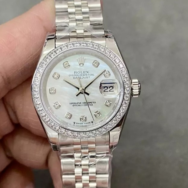 ROLEX 로렉스 레이디 데이저스트 MOP 10P 다이얼 실버 28mm 279173
