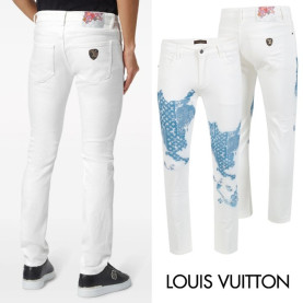 LOUIS VUITTON 루이비통 워터그래픽 화이트 워싱 슬림진