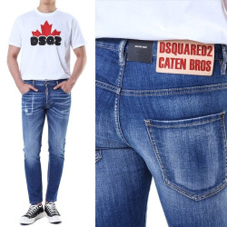 DSQUARED2 디스퀘어드2 케이튼브로스패치 스티치 포인트 중청 워싱진