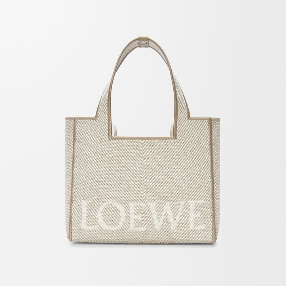LOEWE 로에베 스몰 로에베 폰트 토트 자카드 캔버스