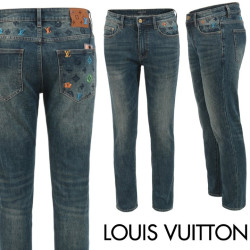 LOUIS VUITTON 루이비통 컬러 자수 워싱 슬림 일자진