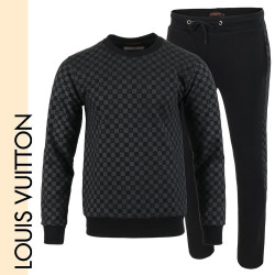 LOUIS VUITTON 루이비통 블랙 다미 전판 맨투맨 셋업