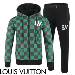 LOUIS VUITTON 루이비통 자수 전판 후드 집업 셋업