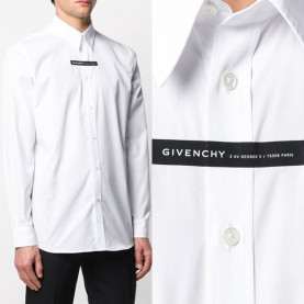 GIVENCHY 지방시 로고포인트 솔리드 셔츠