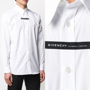 GIVENCHY 지방시 로고포인트 솔리드 셔츠