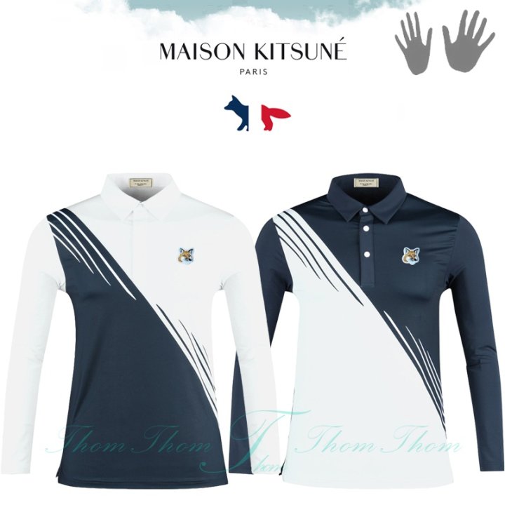 MAISON KITSUNE 메종키츠네 스윙 배색 스판 카라