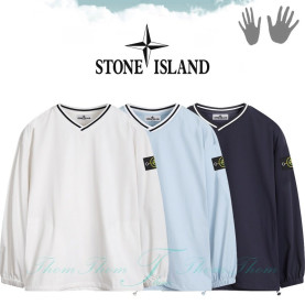 STONE ISLAND 스톤아일랜드 오버핏 브이넥 맨투맨