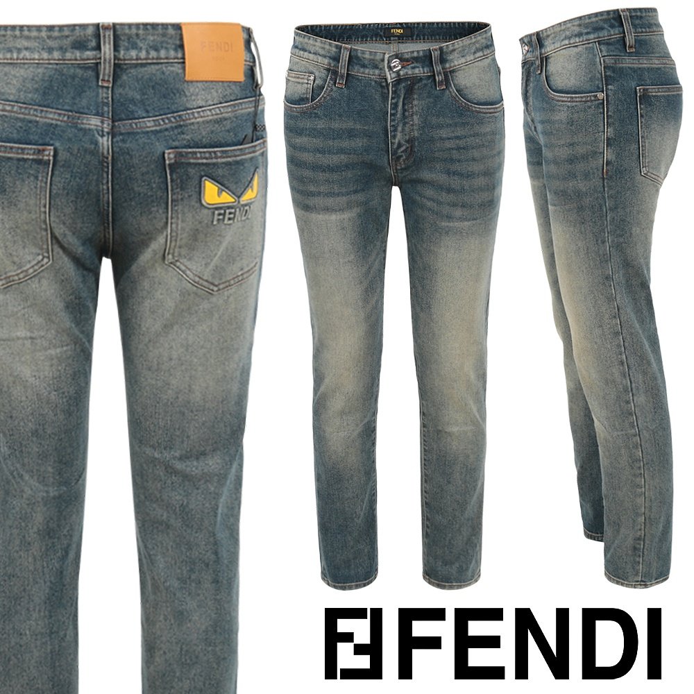 FENDI 펜디 몬스터 로고 중청 슬림 일자진