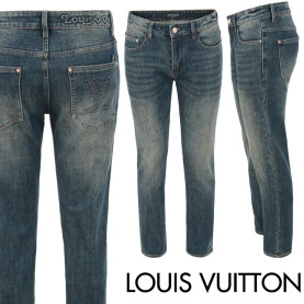 LOUIS VUITTON 루이비통 스터드 엠보 로고 중청 슬림 일자진