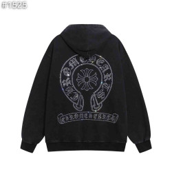 CHROME HEARTS 크롬하츠 비즈 포인트 레더 크로스 후드티셔츠