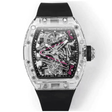 RICHARD MILLE 리차드밀 부바왓슨 투명 투르비옹 스켈레톤 다이얼 블랙 러버밴드 RM38-02