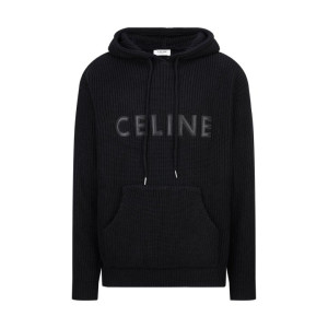 CELINE 셀린느 레더 오버사이즈 후드 스웨터