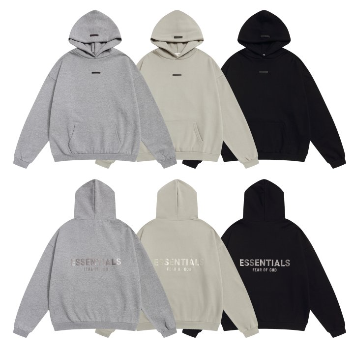 FEAR OF GOD 피어오브갓 에센셜 603 패치 로고 플리스 후드