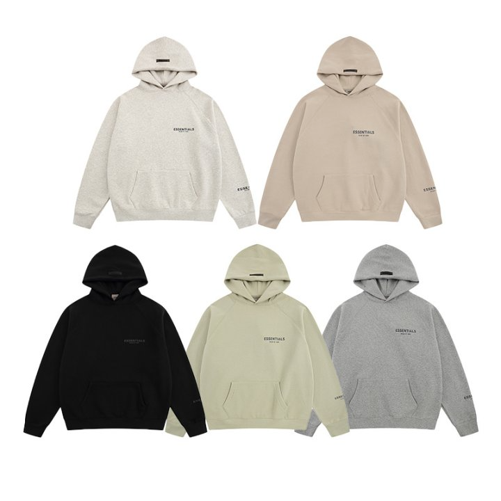 FEAR OF GOD 피어오브갓 에센셜 802 스몰 로고 플리스 후드