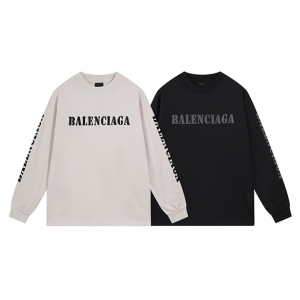 BALENCIAGA 발렌시아가 23155 블러드 로고 구제 워싱 롱 슬리브