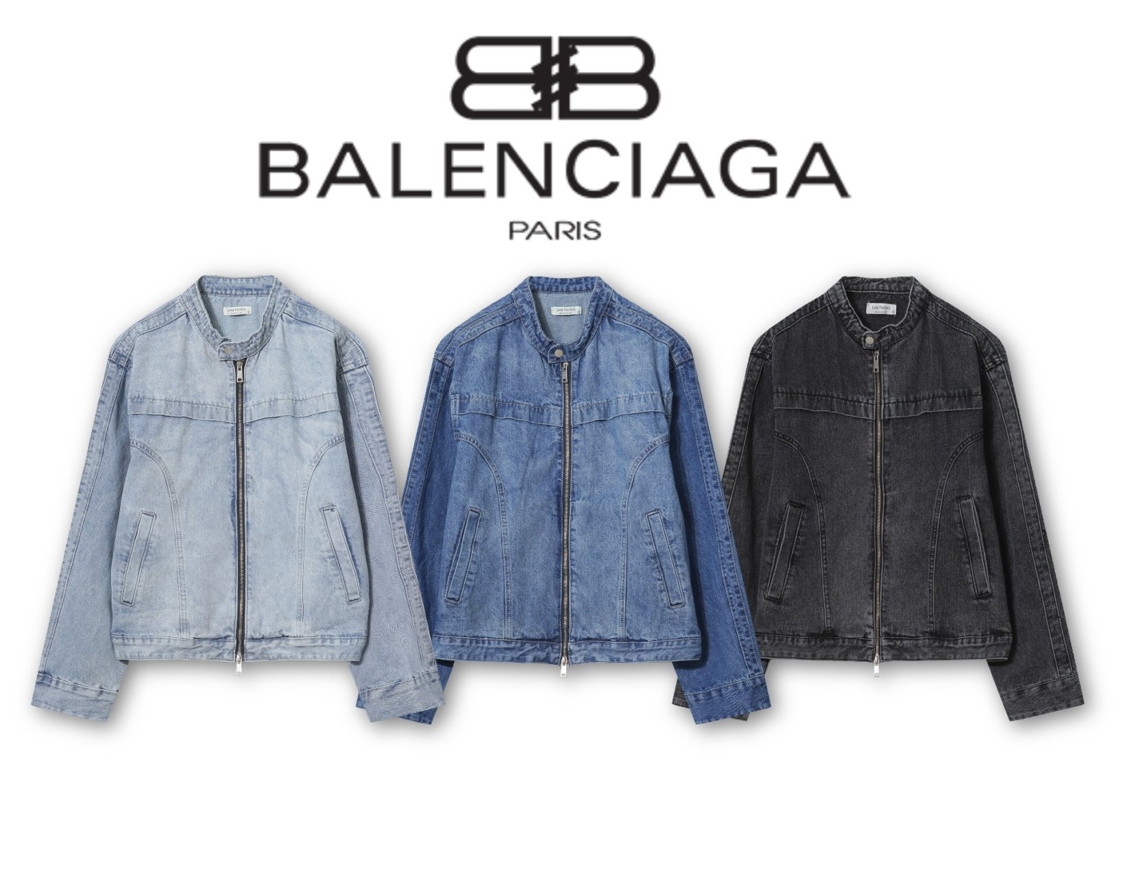 BALENCIAGA 발렌시아가 헨리넥 데님 자켓