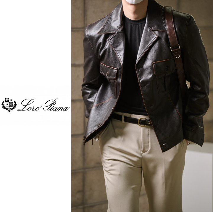 LOROPIANA 로로피아나 수제작 가죽자켓