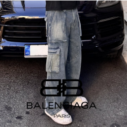 BALENCIAGA 발렌시아가 유니섹스 서클 와이드 카고 팬츠