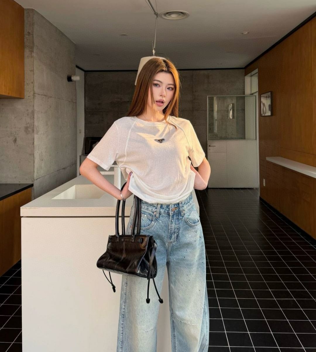CELINE 셀린느 크리스탈 비즈 데님팬츠