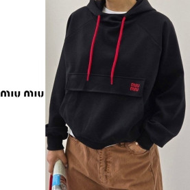 MIUMIU 미우미우 캥거루 자수 기모후드 3COLOR