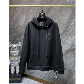 CHROME HEARTS 크롬하츠 7022 글리터 홀스슈 플로랄 크로스 후드