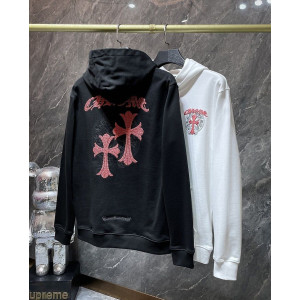 CHROME HEARTS 크롬하츠 7024 세메터리 크로스 아치 로고 후드