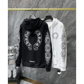 CHROME HEARTS 크롬하츠 7030 홀스슈 플로랄 크로스 후드 집업